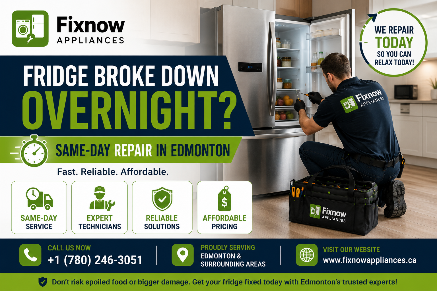 Fridge Broke Down Overnight? Same-Day Repair in Edmonton